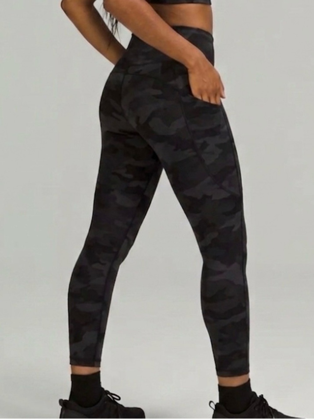 Lululemon Athletica Multi Gray Camo Women’s Fast Free High-Rise Leggings Size 2